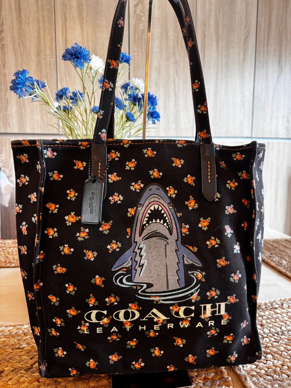 Coach Sharky Floral Canvas Tote Bag - Rare Archival Piece